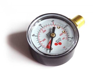 Manometr MM, tlak v lahvi CO2,N2